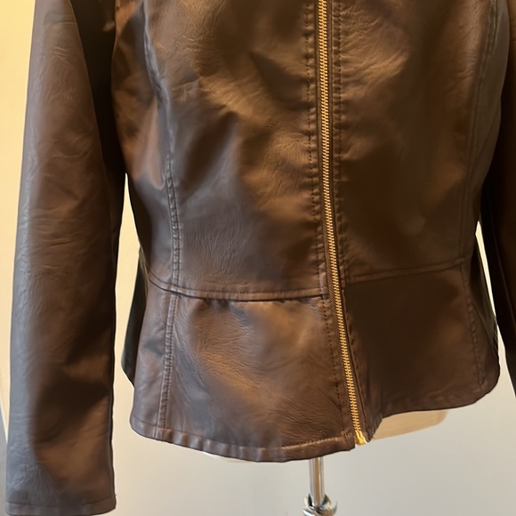 Racheal Baccini brown pleather jacket 2X - Picture 3 of 7